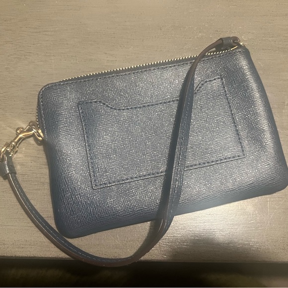 Coach wristlet in navy saffiano leather - Picture 2 of 3